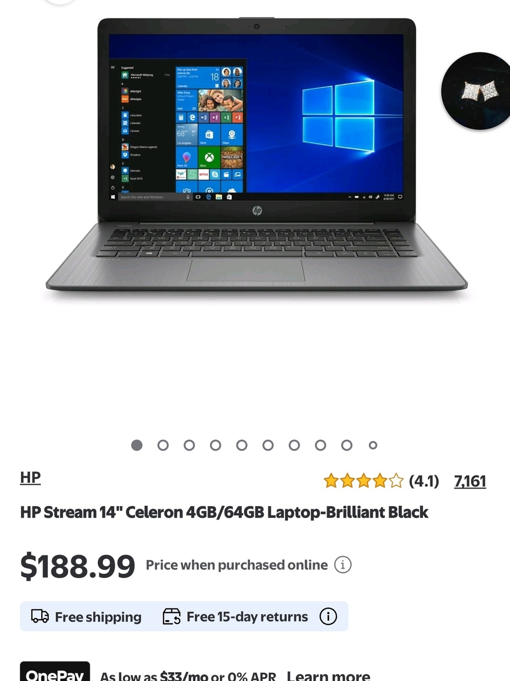 HP Stream 14" Laptop - Brilliant Blue Laptop